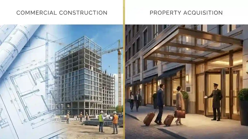 SBA Hotel Loan for New Construction vs Acquisition Matrix