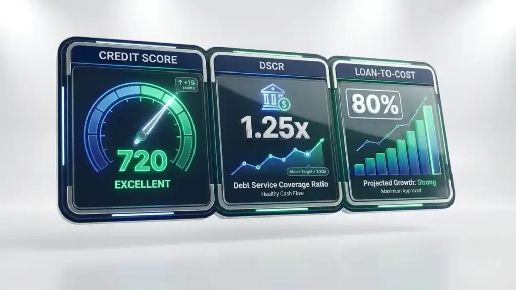 What credit score is needed for hotel construction loan
