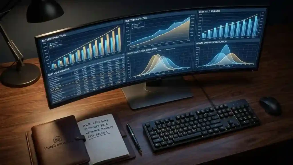 financial modeling for hotel construction risk